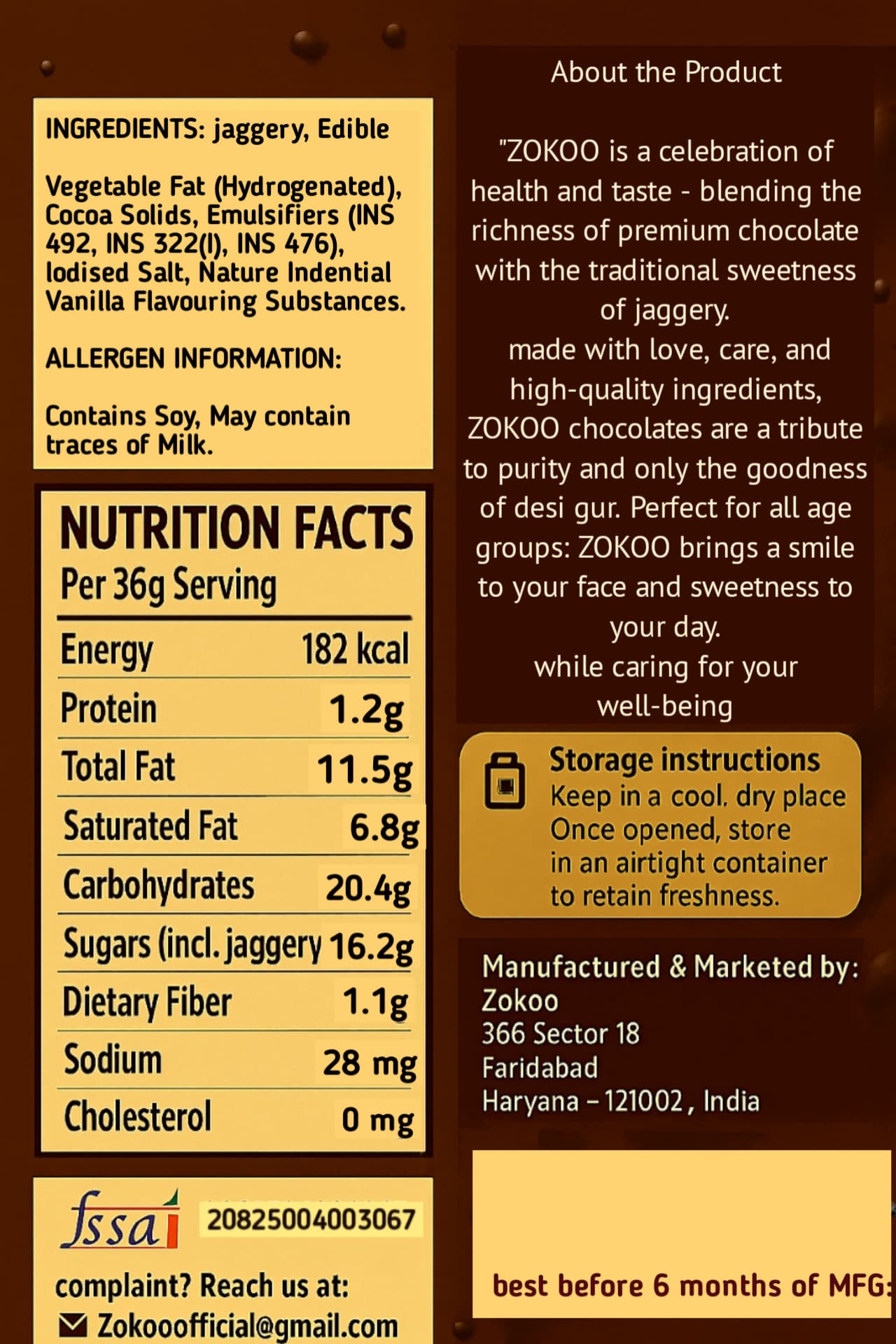 Zokoo - Jaggery Chocolate